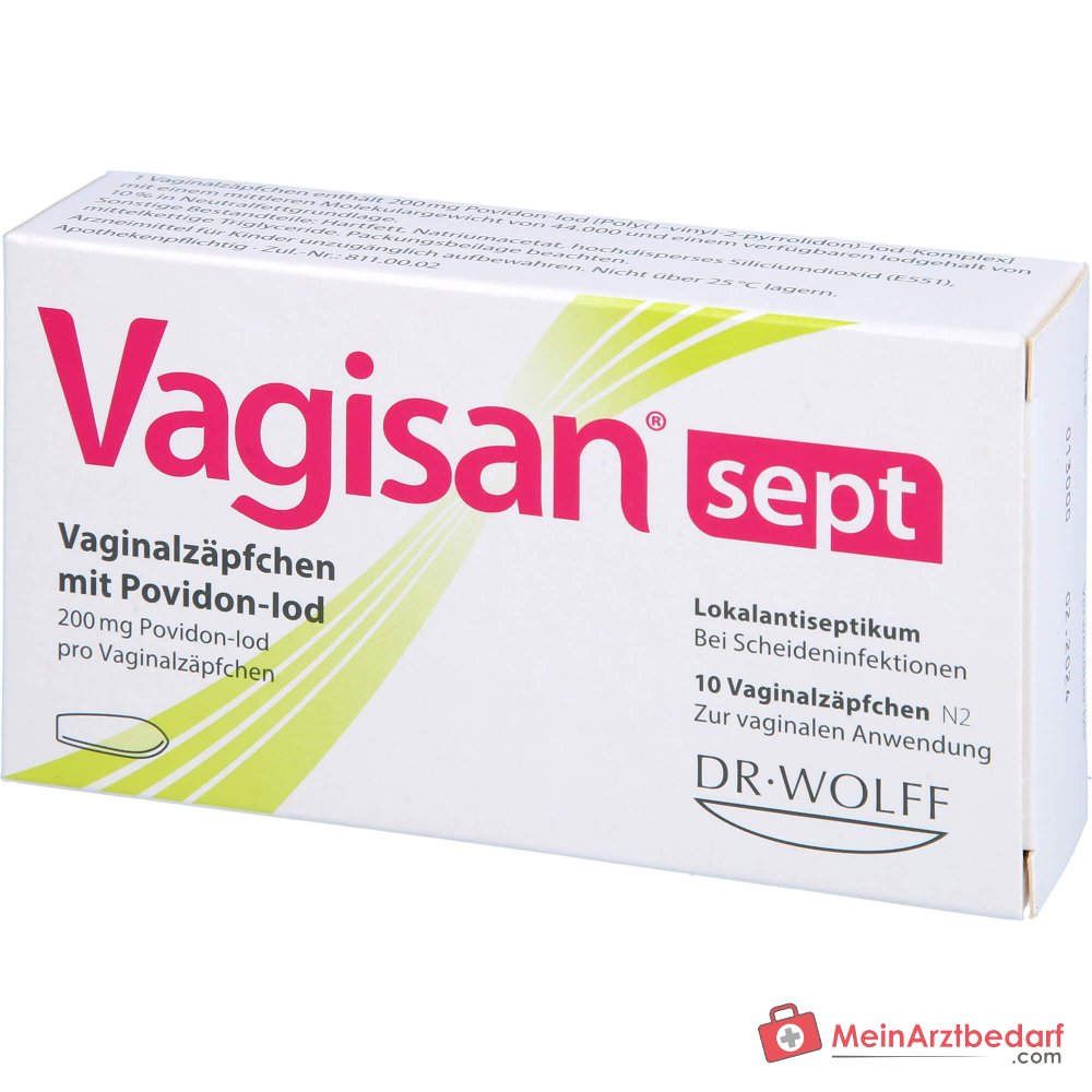 Vagisan sept Vaginalzäpfchen mit Povidon-Iod, 10 St..
