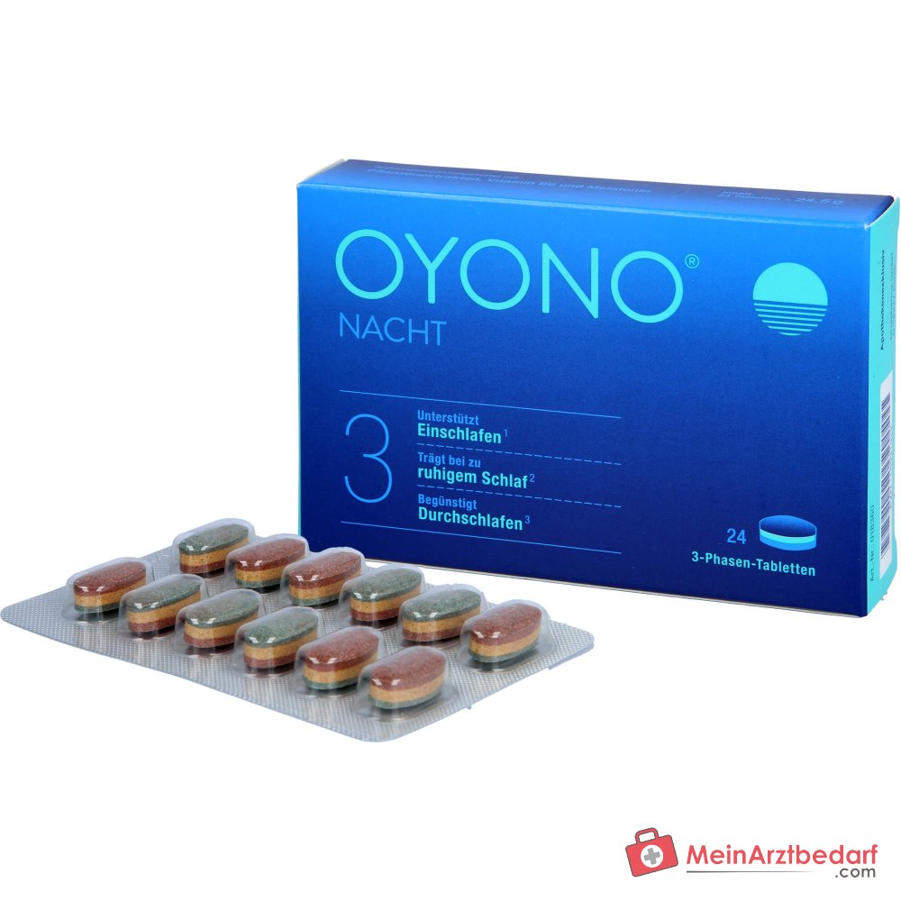 Divapharma Oyono Noche Valeriana / Flor de la pasión / Espino blanco / Melisa / Vitamina B6 / Melatonina Comprimidos, 24 unidades.