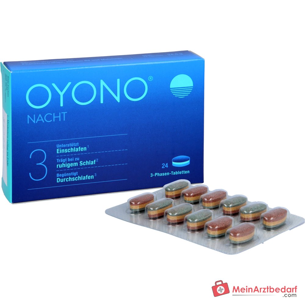 Divapharma Oyono Noche Valeriana / Flor de la pasión / Espino blanco / Melisa / Vitamina B6 / Melatonina Comprimidos, 24 unidades.