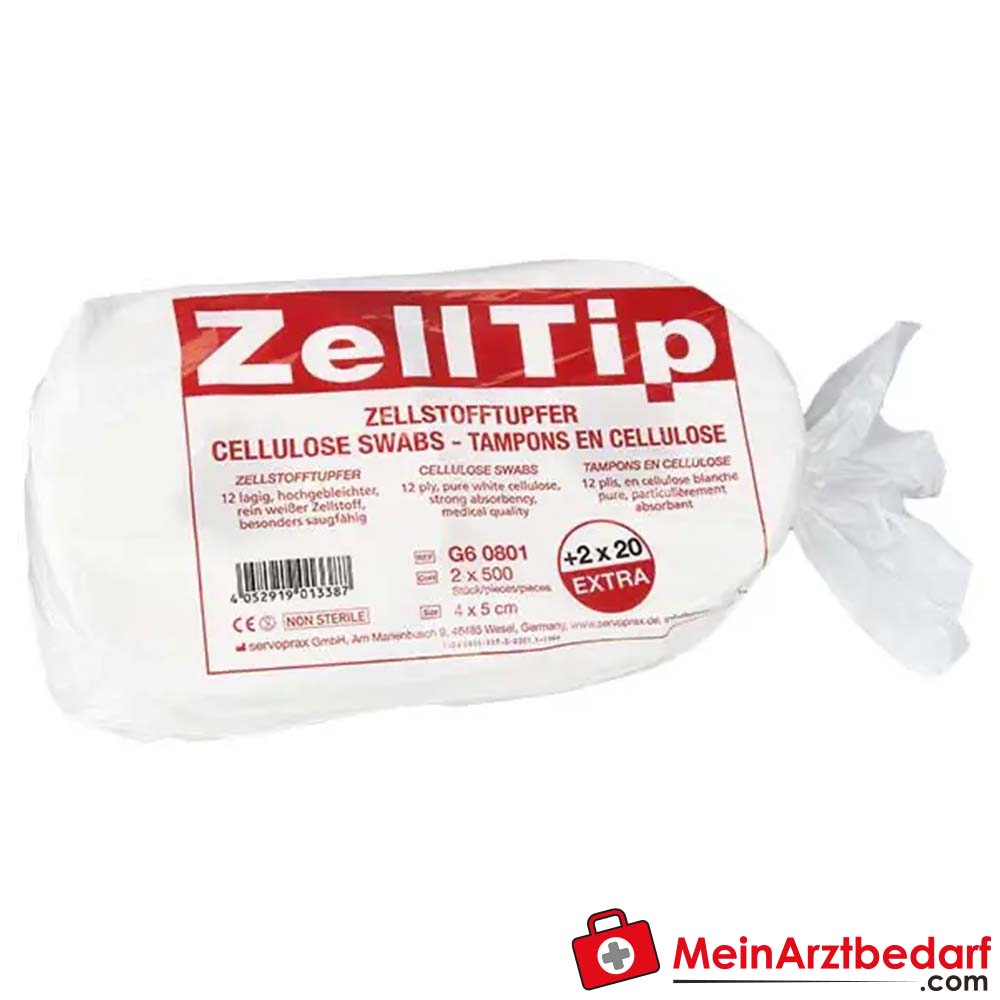 Servoprax Zelltip Zellstofftupfer.