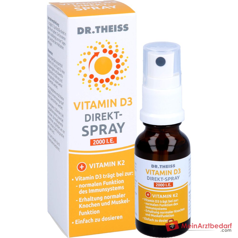 Dr. Theiss Vitamin D3 Direkt-Spray Cholecalciferol / Menachinon Mundspray, 20 ml.