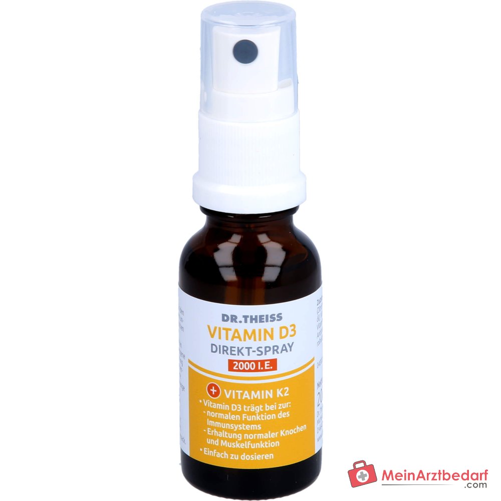 Dr. Theiss Vitamin D3 Direkt-Spray Cholecalciferol / Menachinon Mundspray, 20 ml.