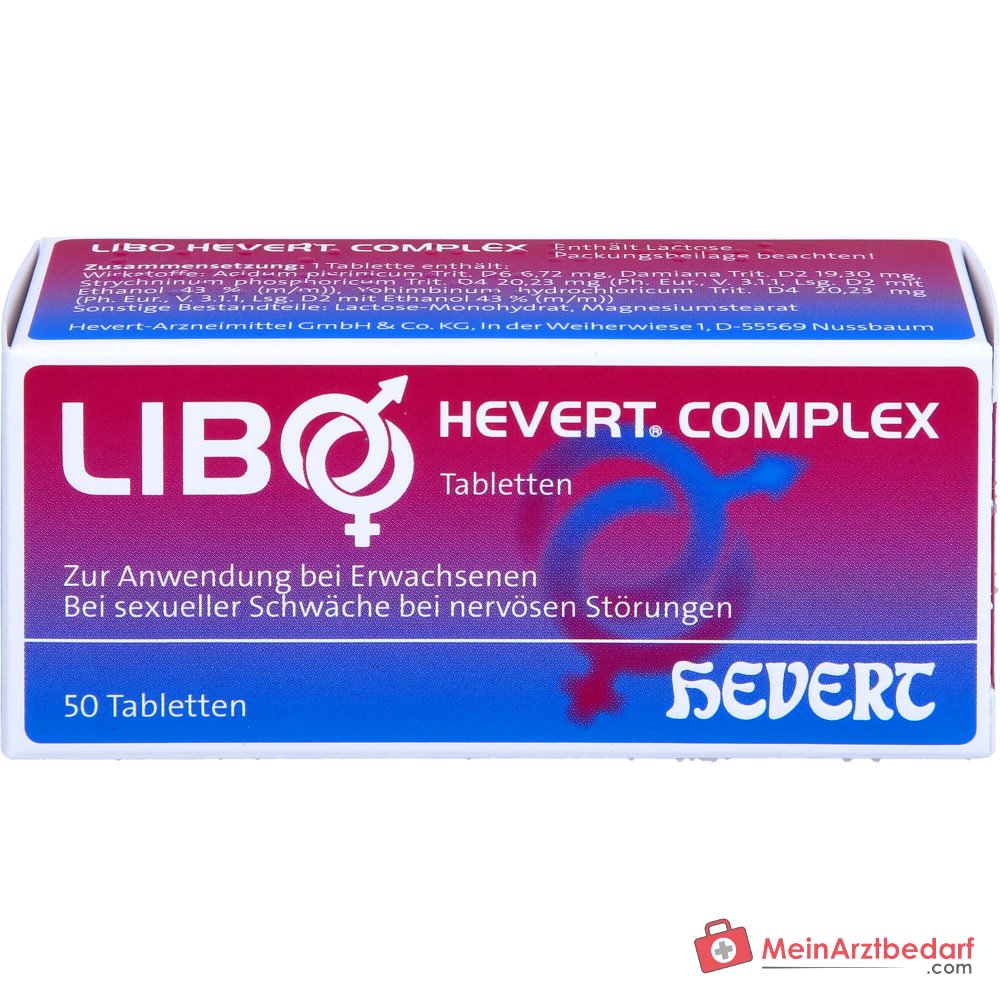 Hevert Libo Complex comprimés homéopathiques avec Acidum picrinicum et Damiana 100 pièces.