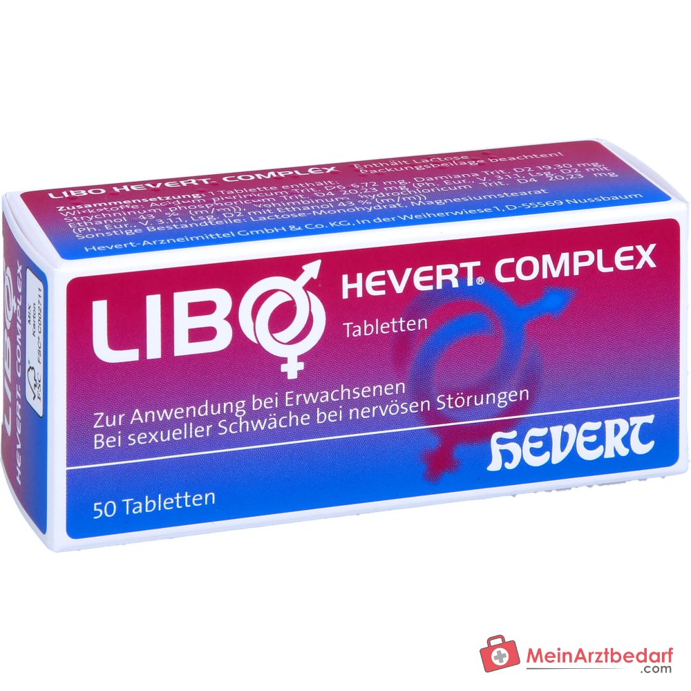 Hevert Libo Complex comprimés homéopathiques avec Acidum picrinicum et Damiana 100 pièces.