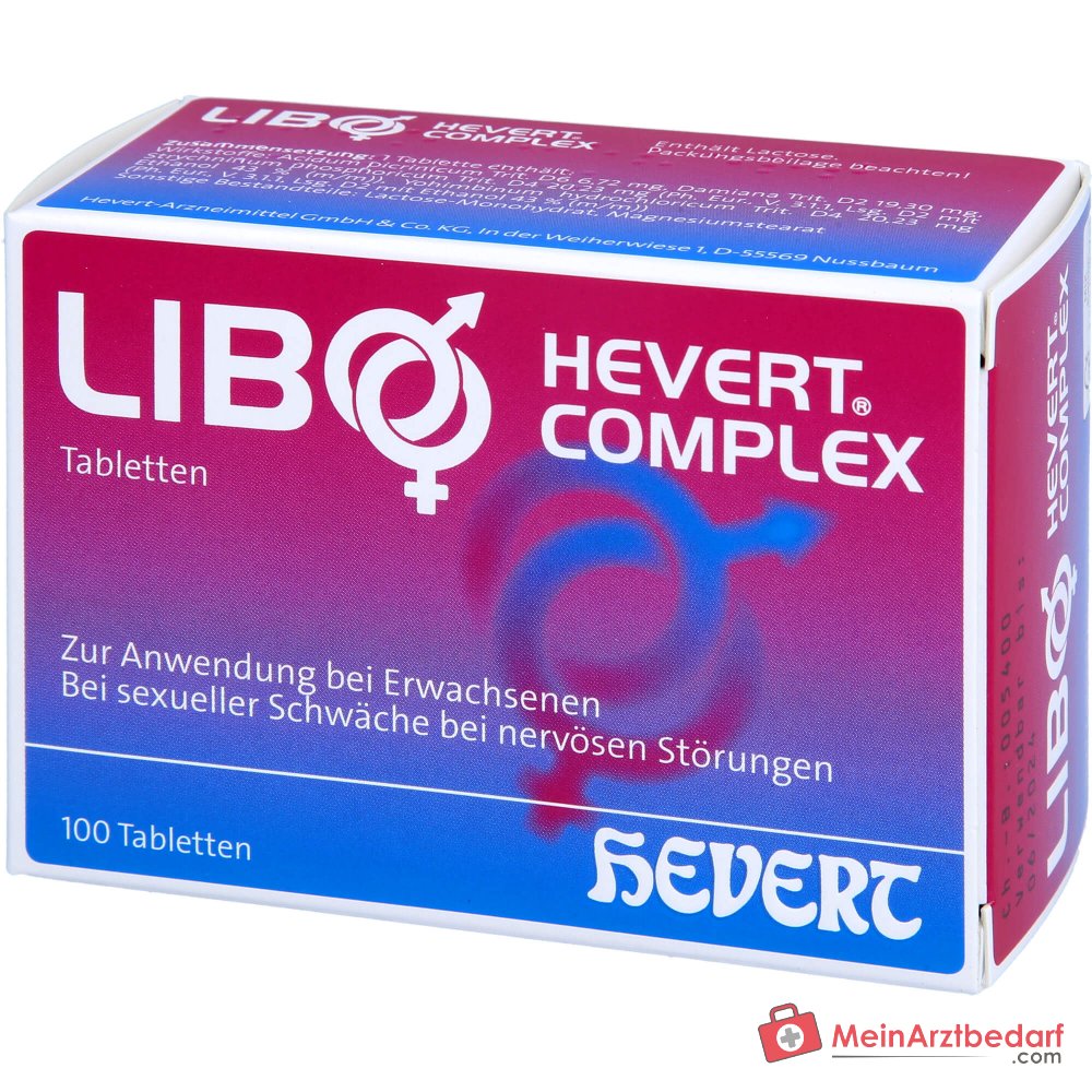 Hevert Libo Complex comprimés homéopathiques avec Acidum picrinicum et Damiana 100 pièces.