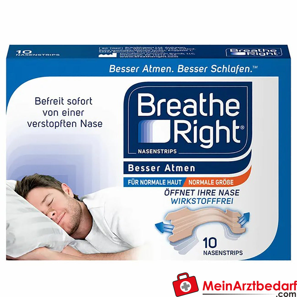 Besser Atmen Breathe Right Nasenpflaster Beige Normal, 10 St..