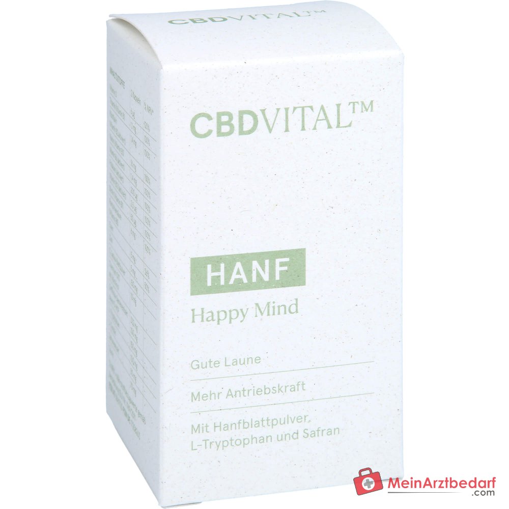 CBD VITAL Gélules de chanvre Happy Mind avec Griffonia (5-HTP) 60 pièces