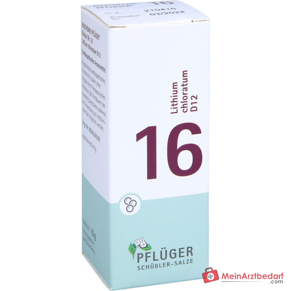 Pflüger Biochemie Globuli Nr. 16 Lithium chloratum D12 Globuli, 15 g