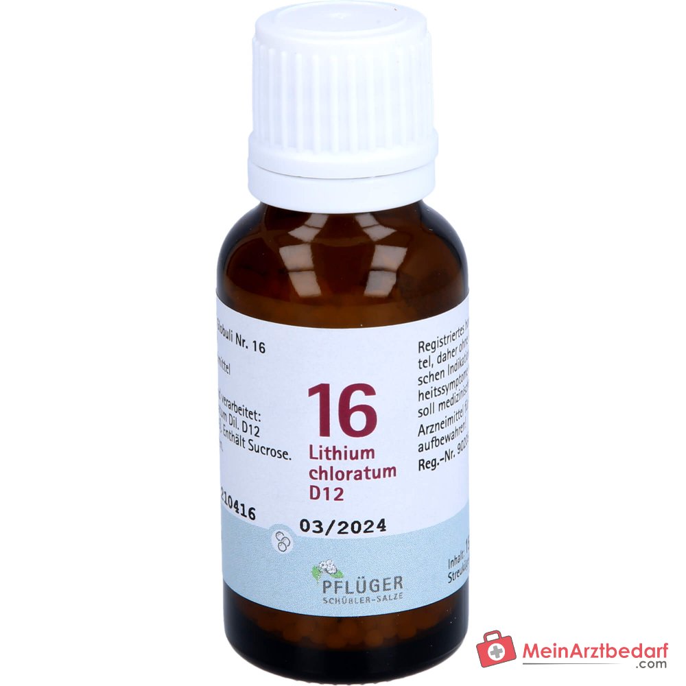 Pflüger Biochemie Globuli Nr. 16 Lithium chloratum D12 Globuli, 15 g
