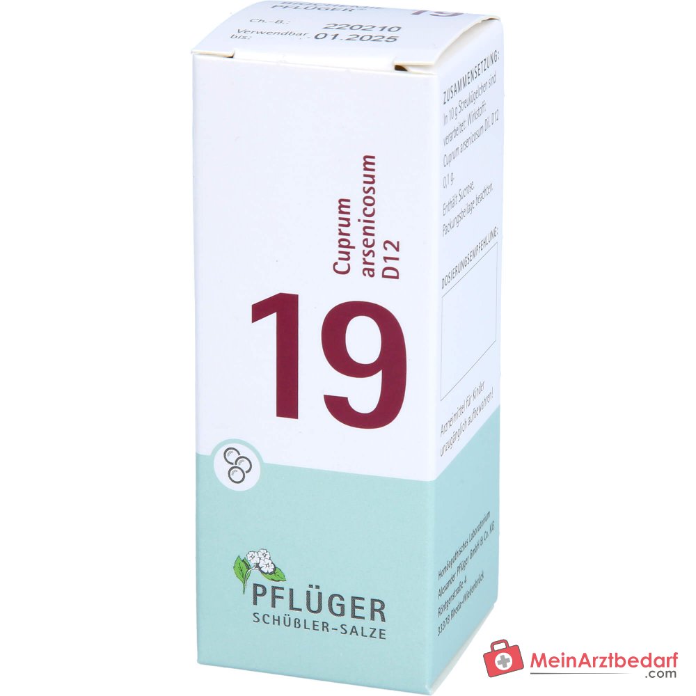 Biochemie Pflüger Globuli Nr. 19 Cuprum arsenicosum D12 Streukügelchen, 15 g