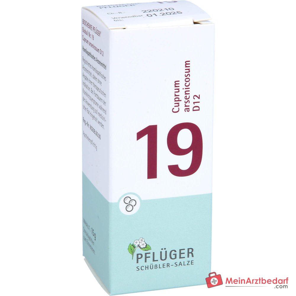 Biochemie Pflüger Globuli Nr. 19 Cuprum arsenicosum D12 Streukügelchen, 15 g