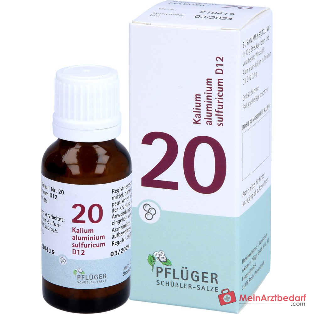Biochemie Pflüger Globuli n° 20 Kalium aluminium sulfuricum D12, granules de 15 g