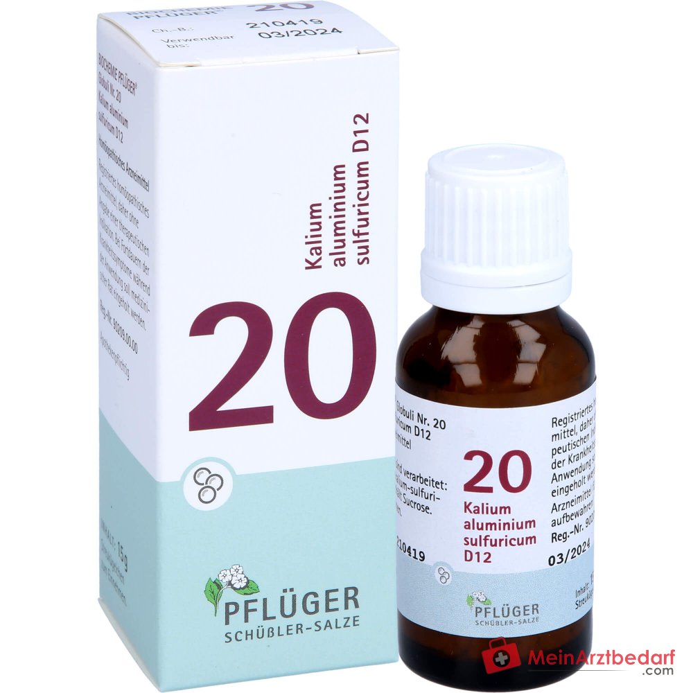 Biochemie Pflüger Globuli n° 20 Kalium aluminium sulfuricum D12, granules de 15 g