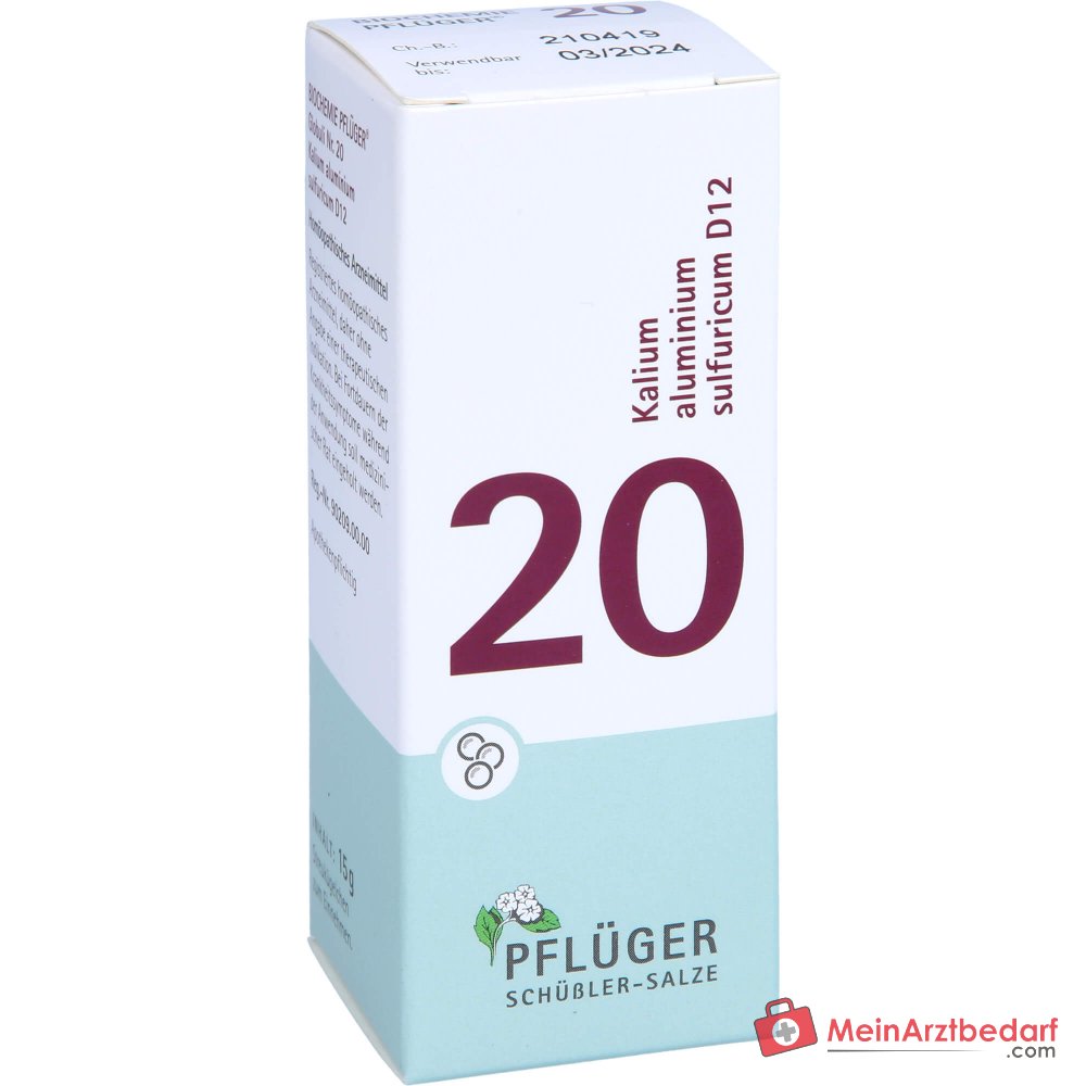 Biochemie Pflüger Globuli n° 20 Kalium aluminium sulfuricum D12, granules de 15 g
