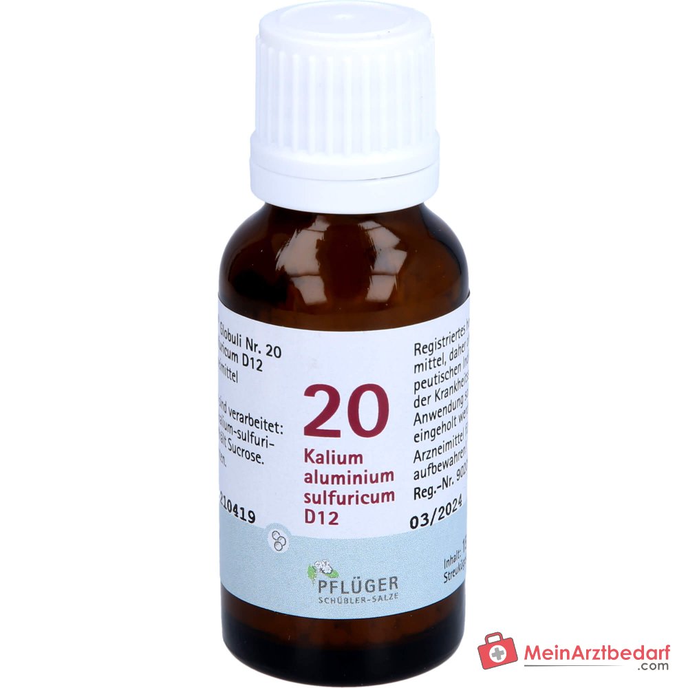 Biochemie Pflüger Globuli n° 20 Kalium aluminium sulfuricum D12, granules de 15 g