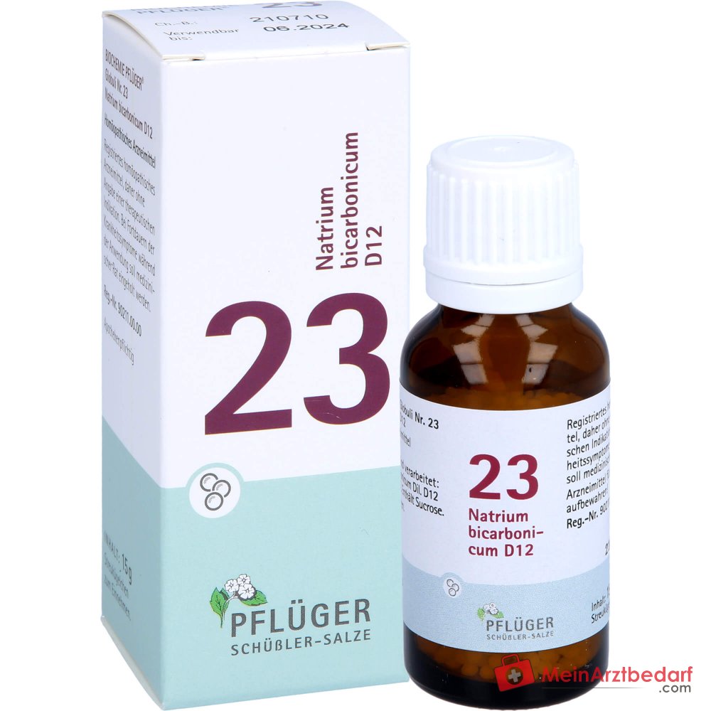 Pflüger Biochemie Globuli Nr. 23 Natrium bicarbonicum D12 Globuli, 15 g