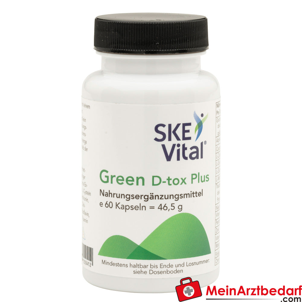 SKE Vital Green D-tox Plus Grüntee, R-Alpha-Liponsäure, Curcuma Kapseln 60 Stück.