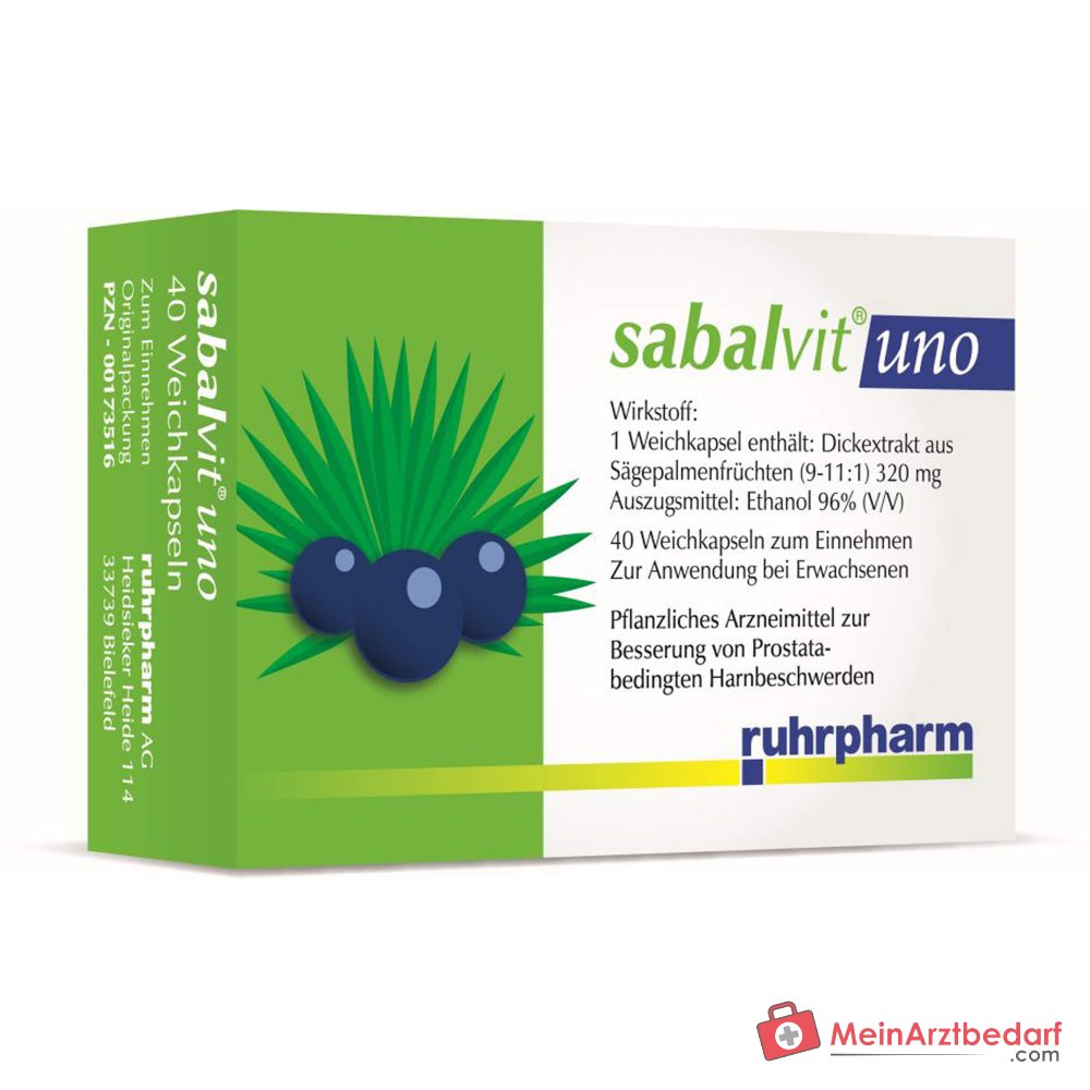Ruhrpharm Sabalvit Uno Sägepalmenfrüchte-Dickextrakt Weichkapseln, 40 St.