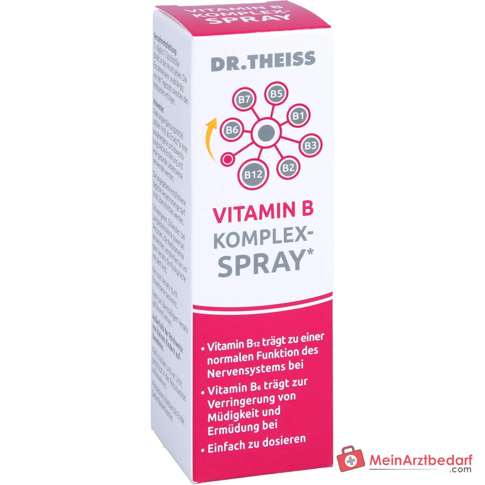 Dr. Theiss Vitamin B Komplex-Spray Thiamin / Riboflavin / Niacin / Pantothensäure / Pyridoxin / Biotin / Cobalamin Mundspray, 30 ml.