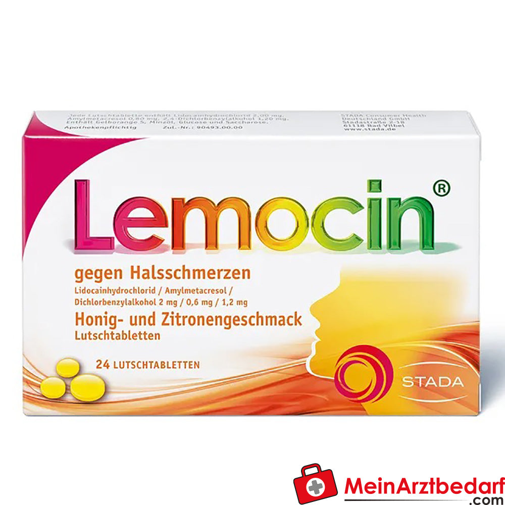 Lemocin gegen Halsschmerzen 2mg/0,6mg/1,2mg Honig/Zitrone.