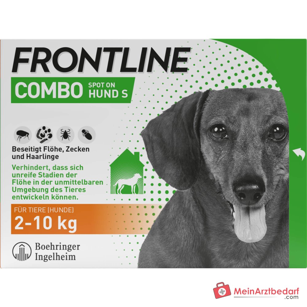 Frontline Combo Fipronil + (S)-Methopren Spot-On Lösung 6 Pipetten Hund S (bis 10 kg)