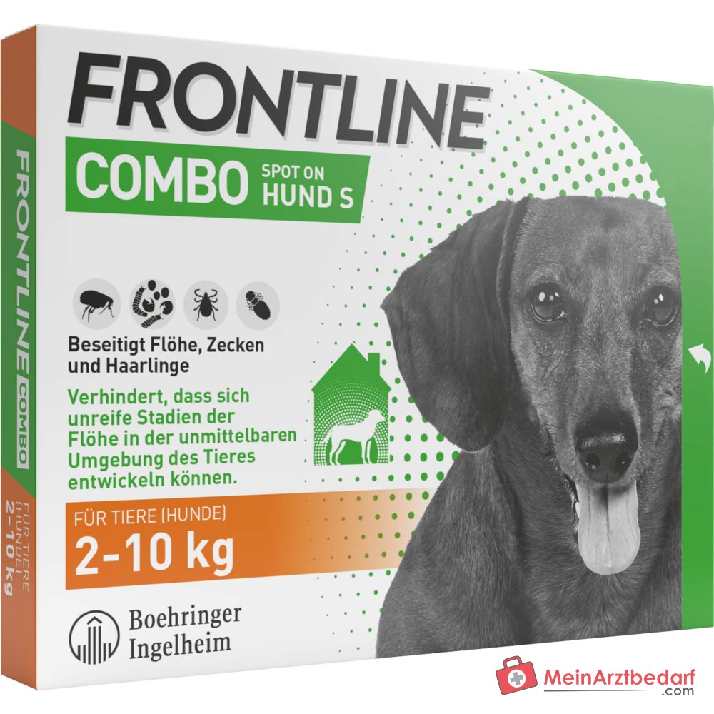 Frontline Combo Fipronil + (S)-Methopren Spot-On Lösung 6 Pipetten Hund S (bis 10 kg)