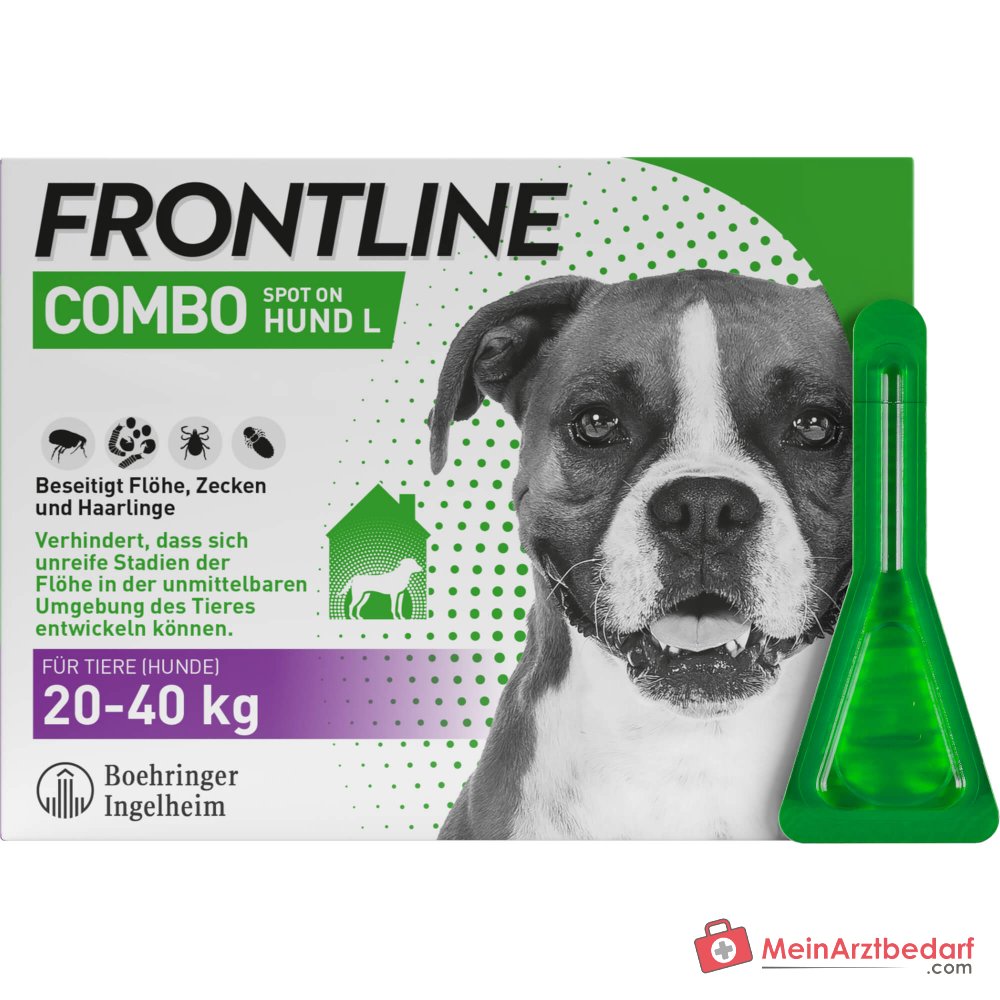 Frontline Combo Fipronil + (S)-Metopreno Spot-on Perro L (20-40 kg) 3 pipetas