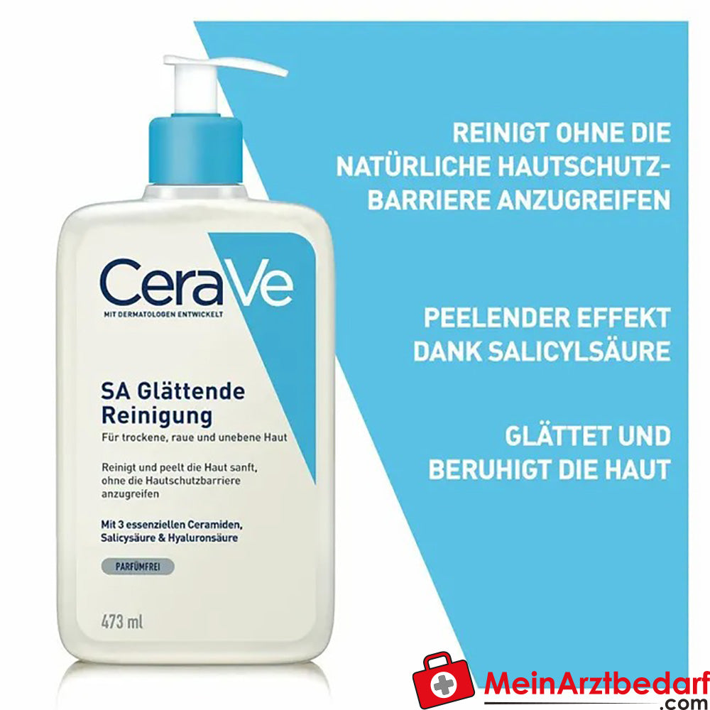 CeraVe SA Glättende Reinigung: Für trockene, raue und unebene Haut, 473ml.
