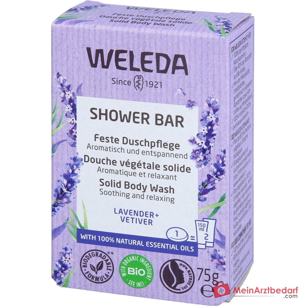 Weleda Vaste Doucheverzorging Lavendel & Vetiver met Bio-Sheaboter, 75 g