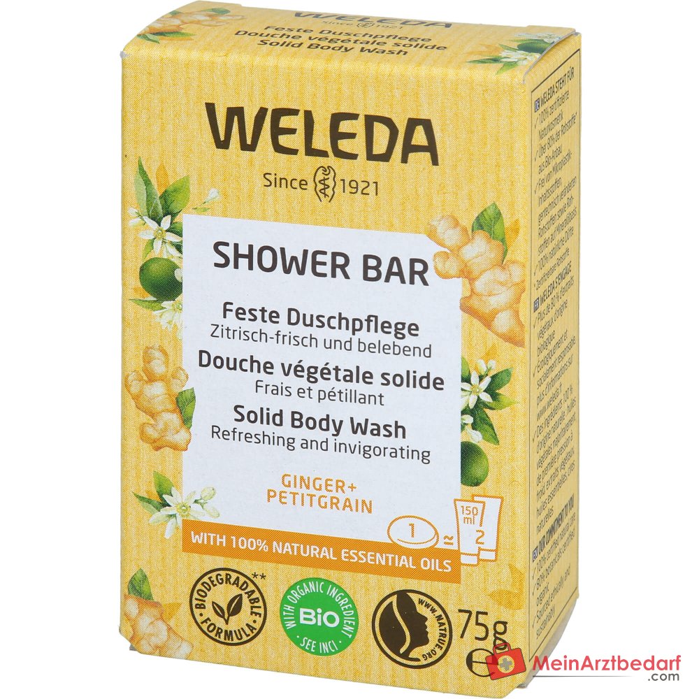 Weleda Cuidado de Ducha Sólido Jengibre + Petitgrain, 75 g