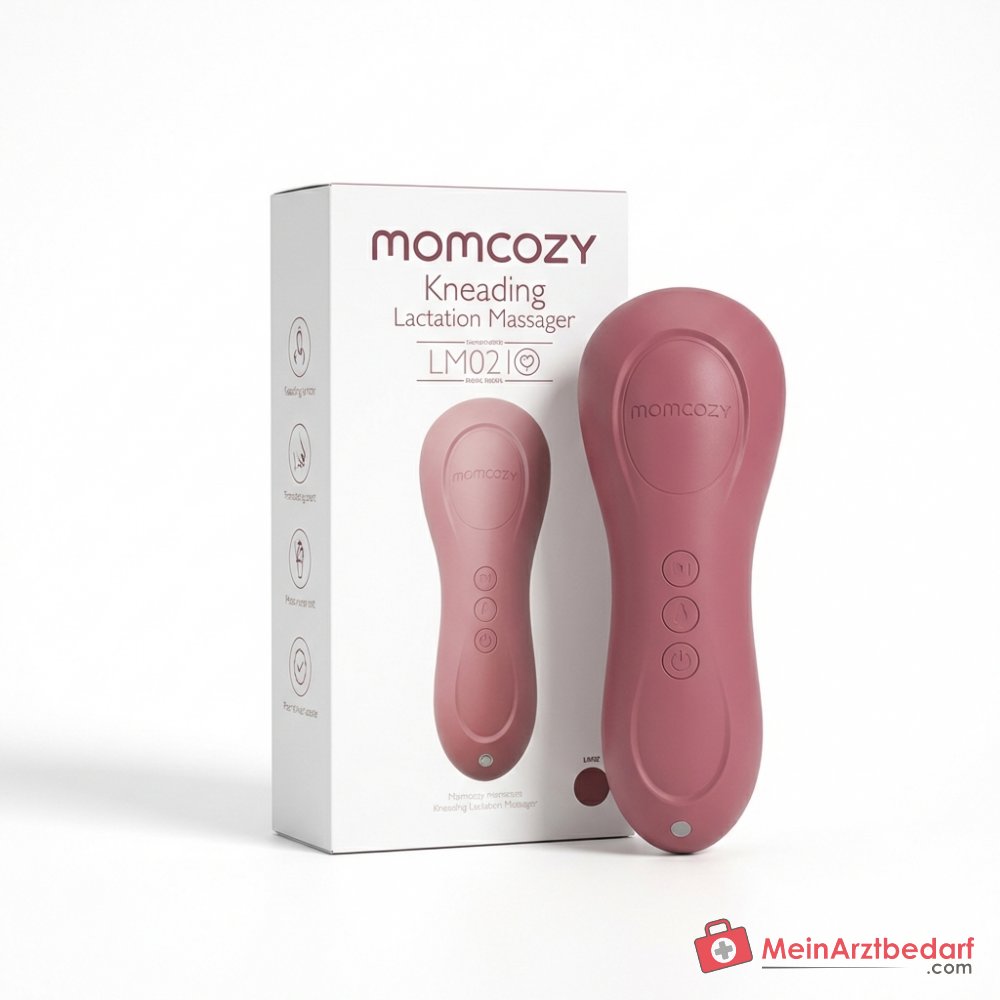 Momcozy LM02 Kneading Laktationsmassagegerät 3-in-1 mit Wärme und Vibration, 3 Knetgeschwindigkeiten, 6 Vibrationsmodi, 3 Heizstufen, IPX6 wasserdicht, 1200 mAh Akku
