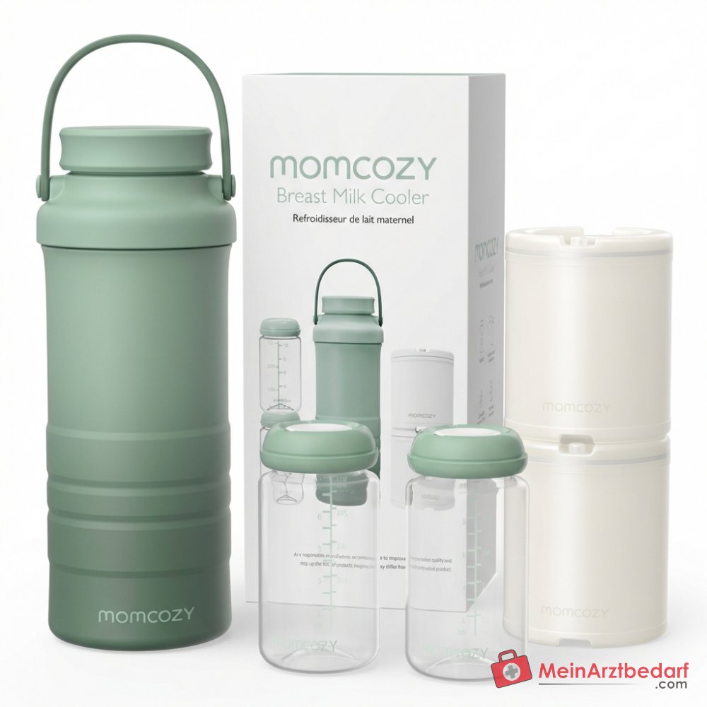 Momcozy draagbare moedermelkkoeler, 24 uur koeling, 2x 325 ml flessen, BPA-vrij, TSA-vriendelijk