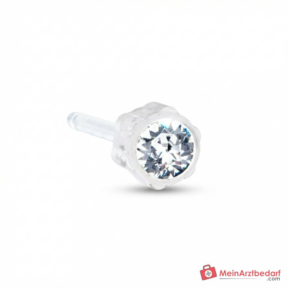 Blomdahl Erstohrstecker Bezel Kunststoff transparent, 4 mm, 10 Stk..