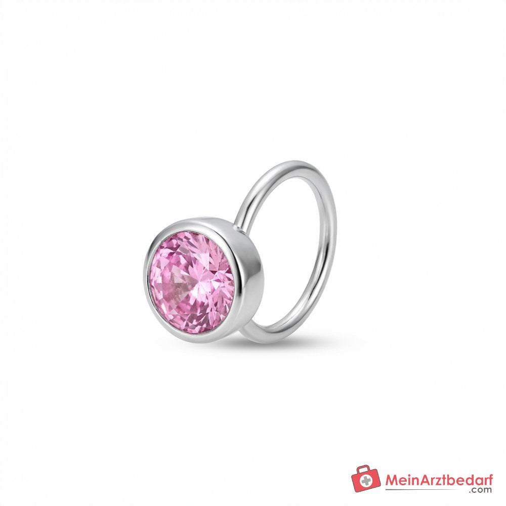 Blomdahl Erstohrstecker Bezel rosa mit Kristall, 4 mm, 10 Stk..