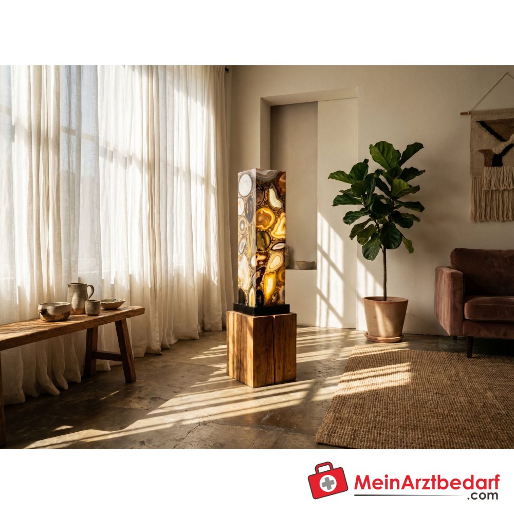 Edelstein-Lampe Achat 85 cm LED-beleuchtet Unikat.