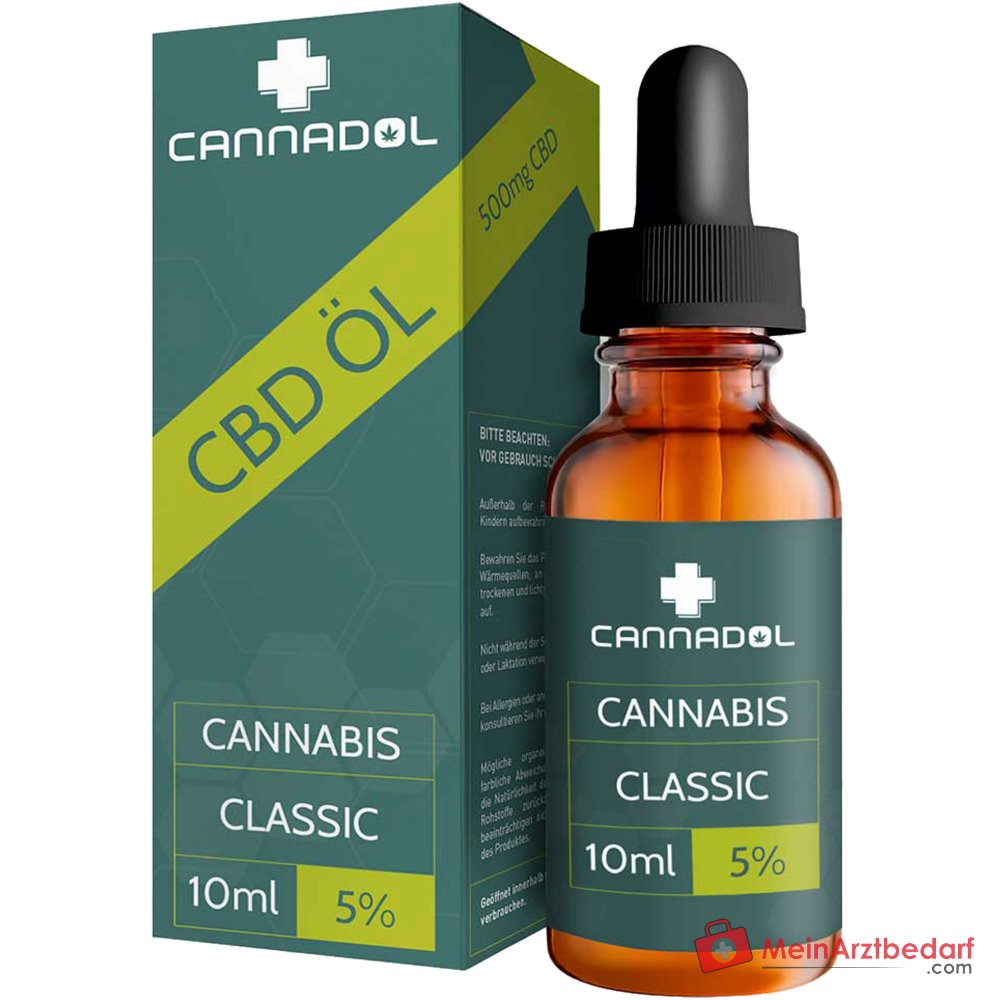 Cannadol Clásico CBD Extracto de Cáñamo Cannabidiol Gotas 5%, 10 ml