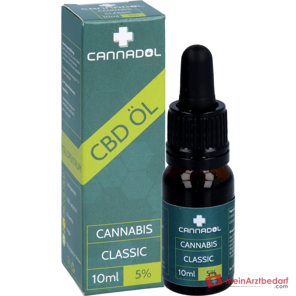 Cannadol Clásico CBD Extracto de Cáñamo Cannabidiol Gotas 5%, 10 ml