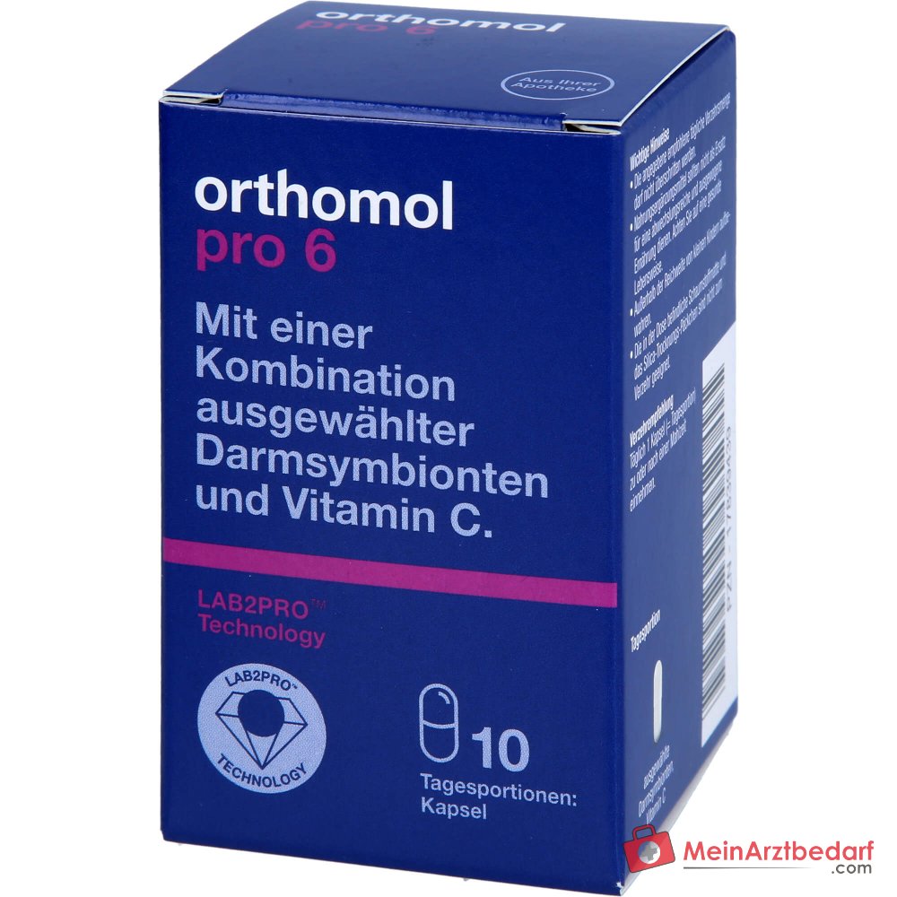 Orthomol Pro 6 Kapseln mit Darmsymbionten und Vitamin C, 10 St..