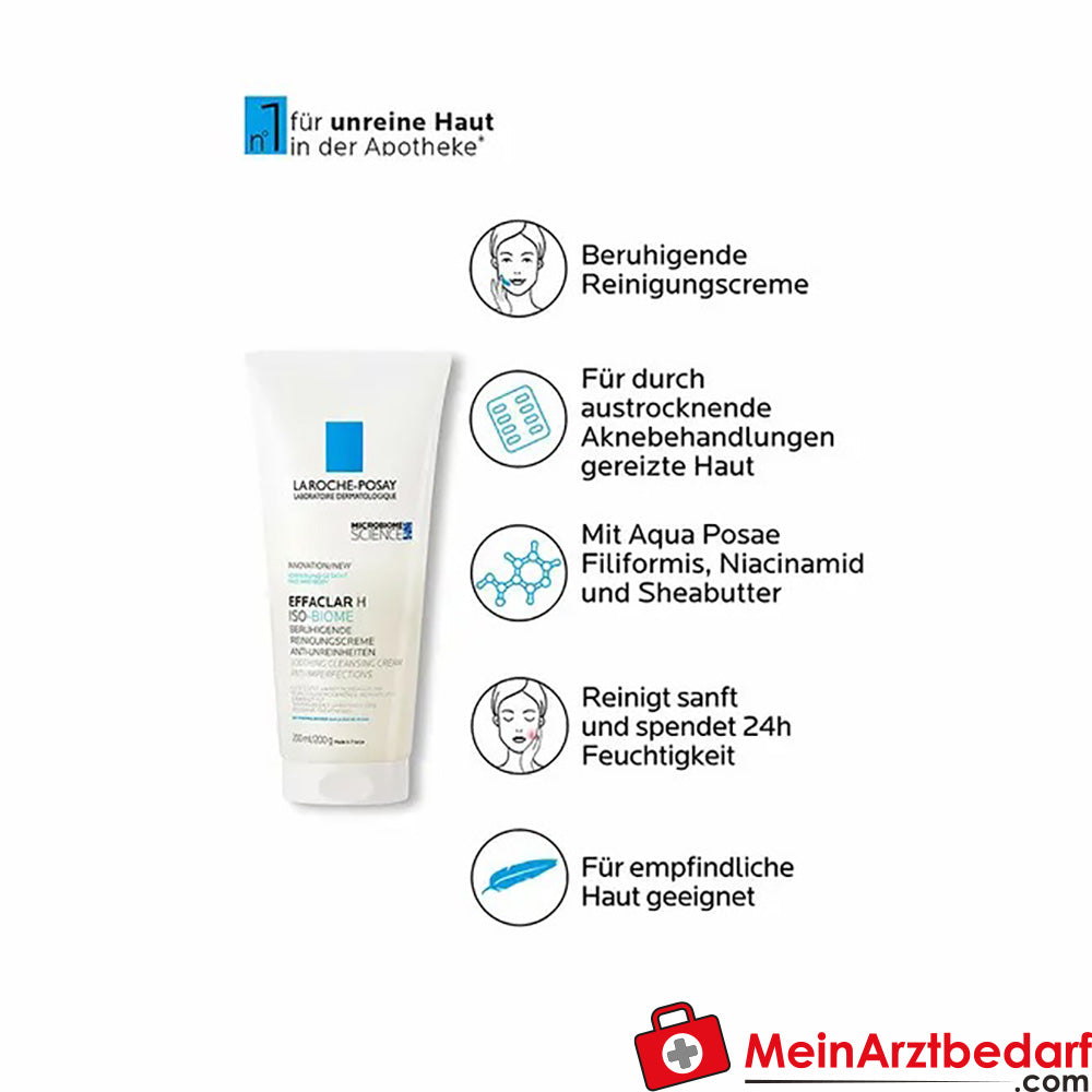 La Roche Posay EFFACLAR H ISO-BIOME Reinigungscreme für das Gesicht, 200ml.