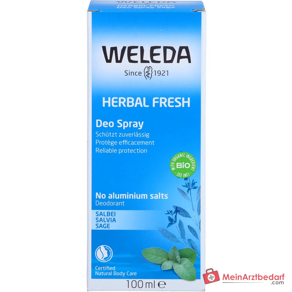 Weleda Herbal Fresh Deo Spray Salbeiöl Pumpspray, 100 ml