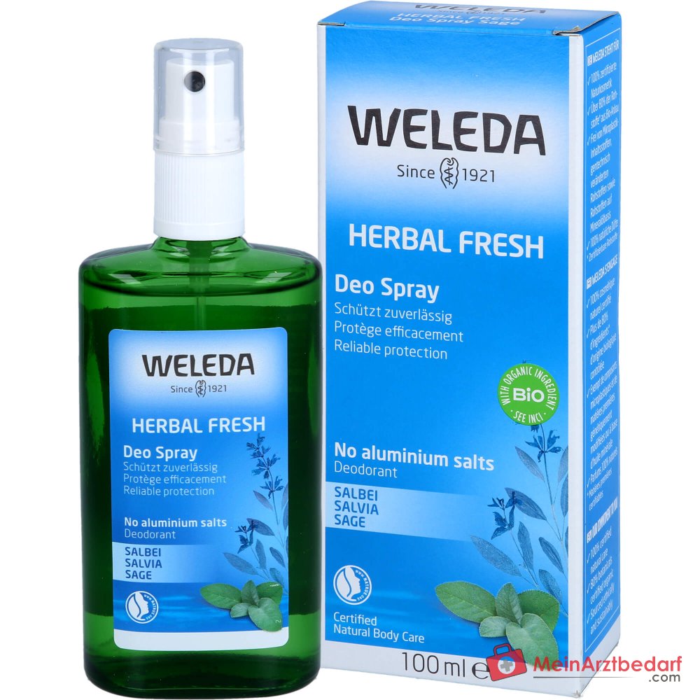 Weleda Herbal Fresh Deo Spray Salbeiöl Pumpspray, 100 ml