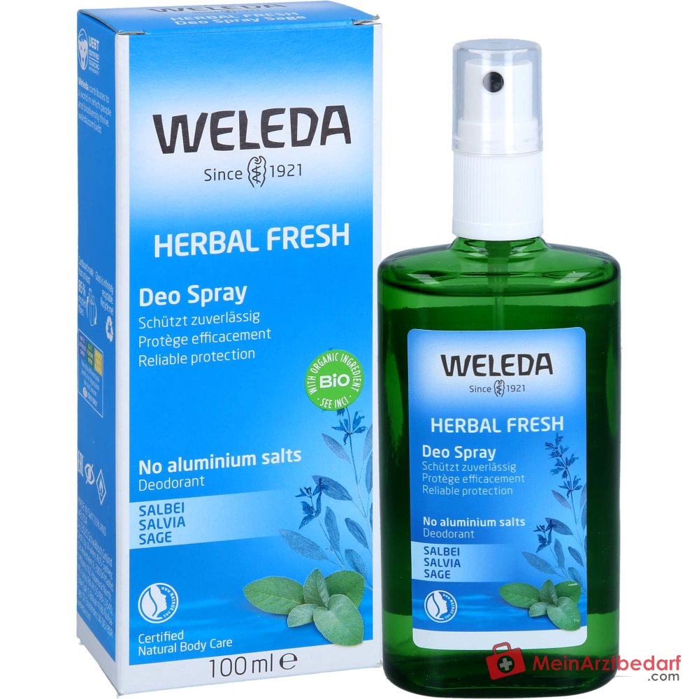 Weleda Déodorant Spray Herbal Fresh à base d'huile de sauge, 100 ml