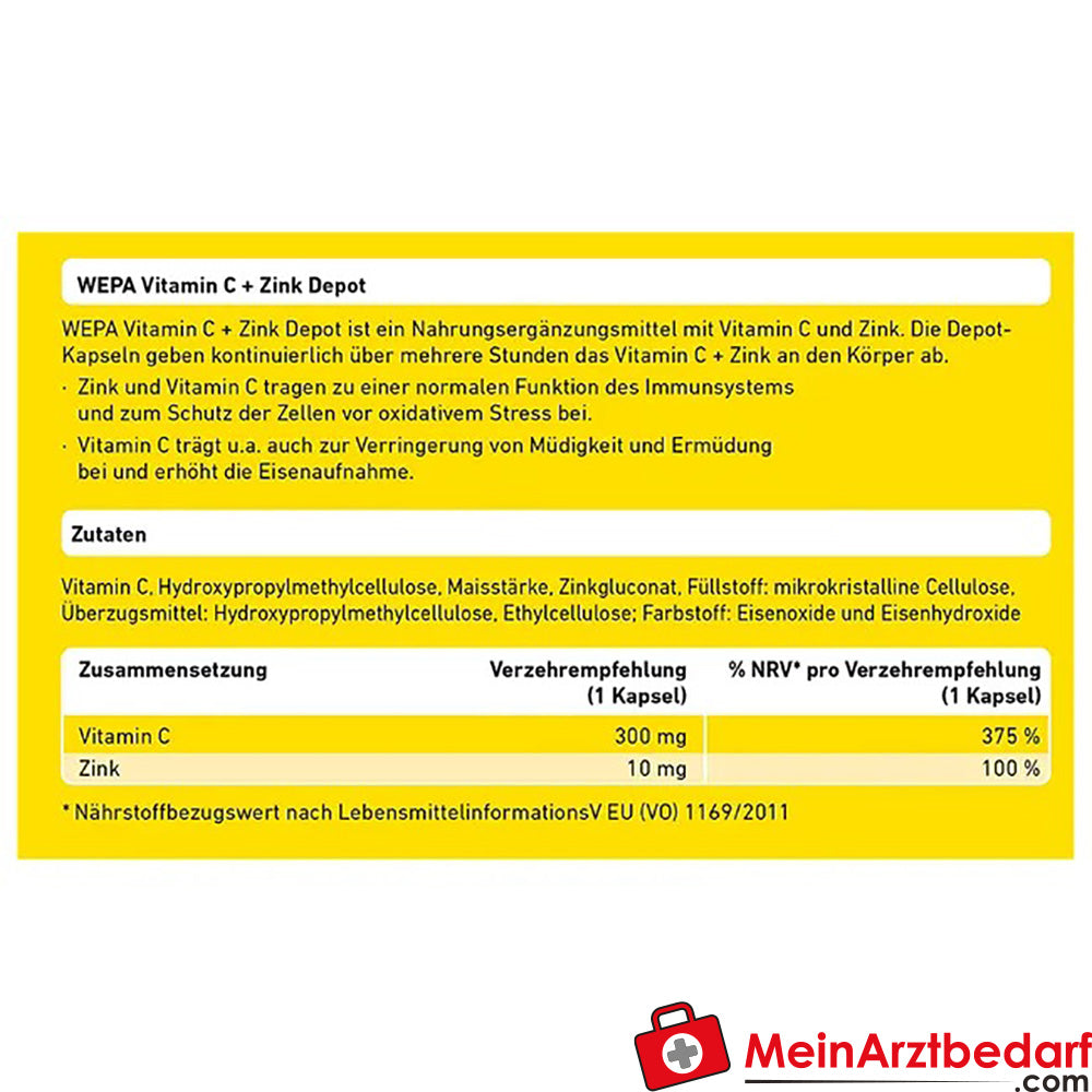 WEPA Vitamin C+Zink Kapseln, 60 St..