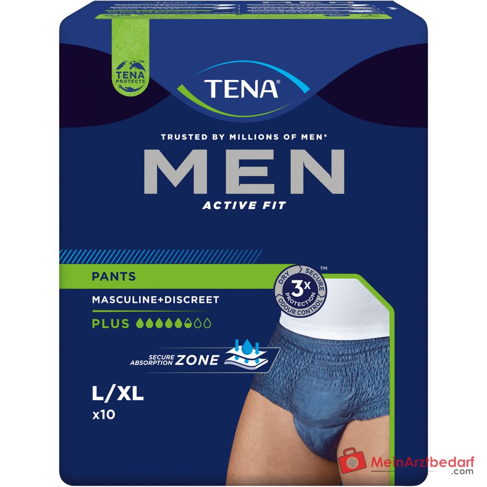 TENA Men Active Fit Broek Plus absorptie 5,5 wegwerpbroek L/XL blauw