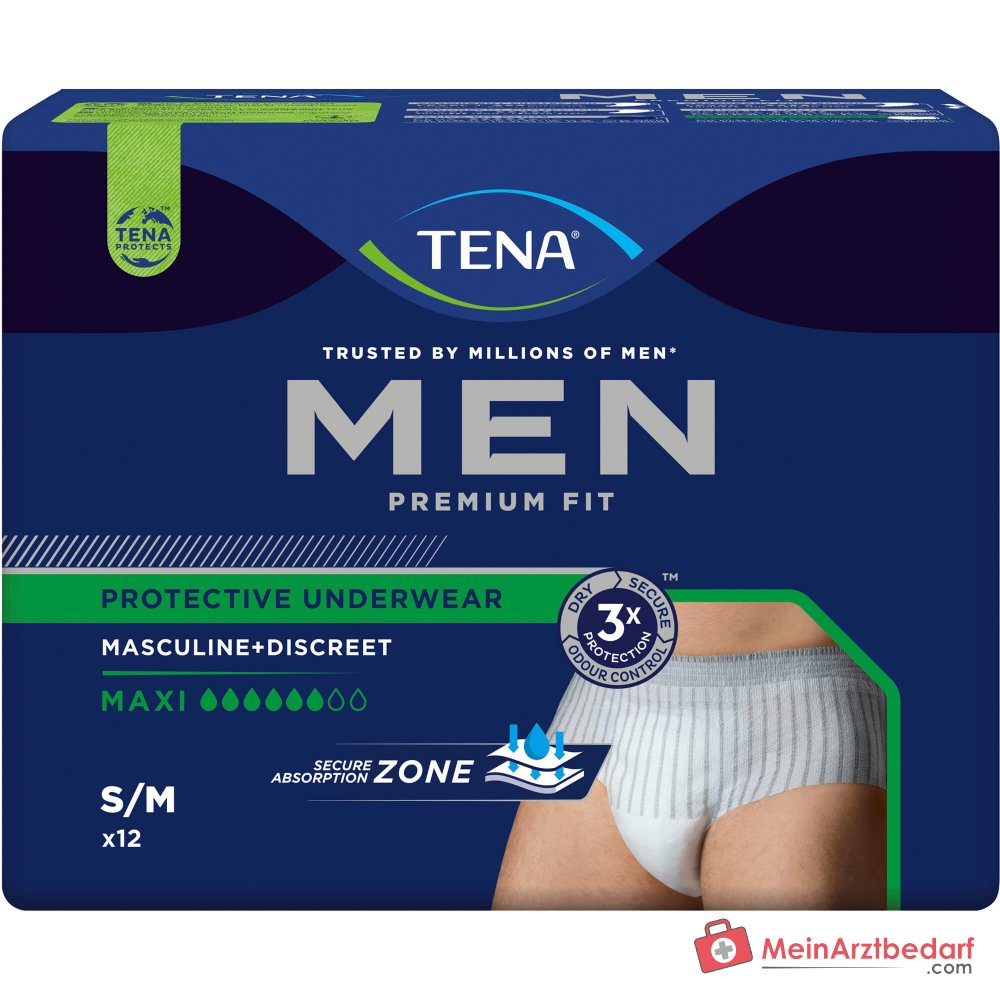 TENA Men Premium Fit Inkontinenz-Pants Maxi S/M, 48 St. (4x12 St.)