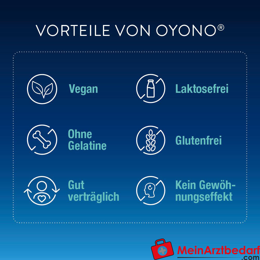 OYONO® Nacht mit 1 mg Melatonin, Baldrian und Zitronenmelisse.