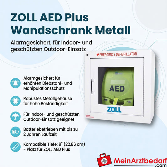 ZOLL AED Plus Wandschrank alarmgesichert aus Metall