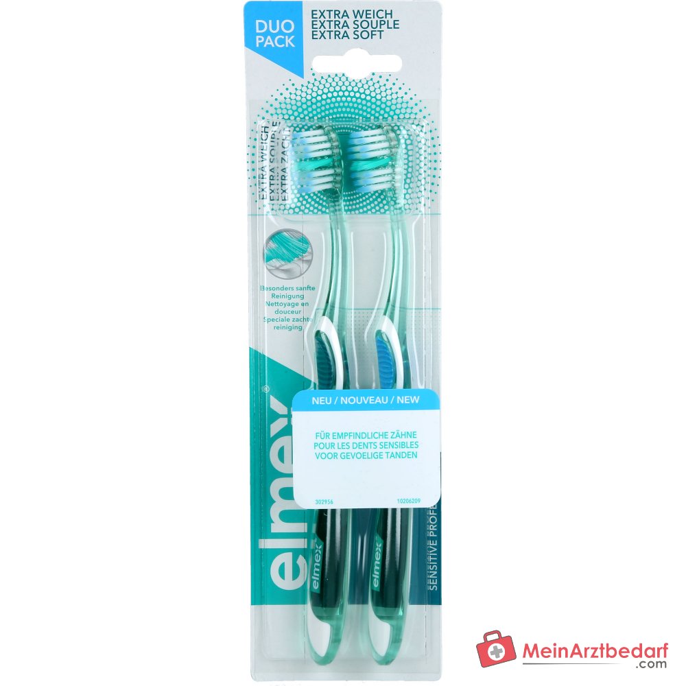 Elmex Sensitive Professional Zahnbürste Extra Weich Doppelpack, 2 St..