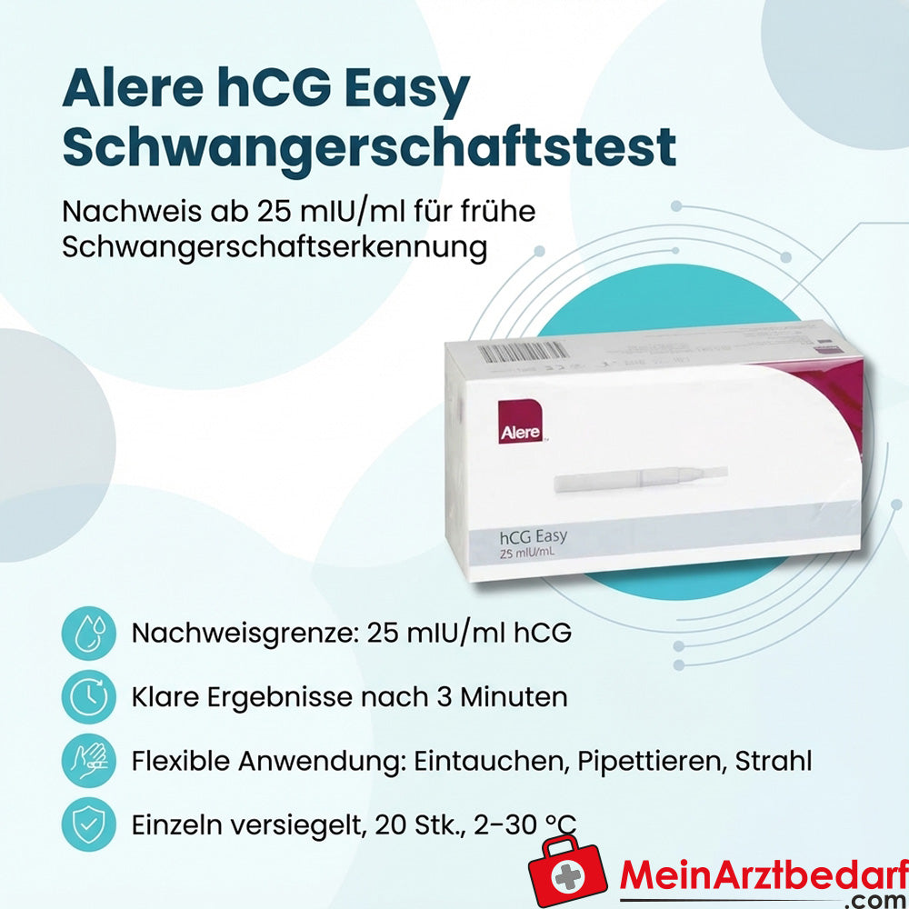 Alere hCG Easy Test di gravidanza 25 mIU/ml Test rapido delle urine 20 pezzi