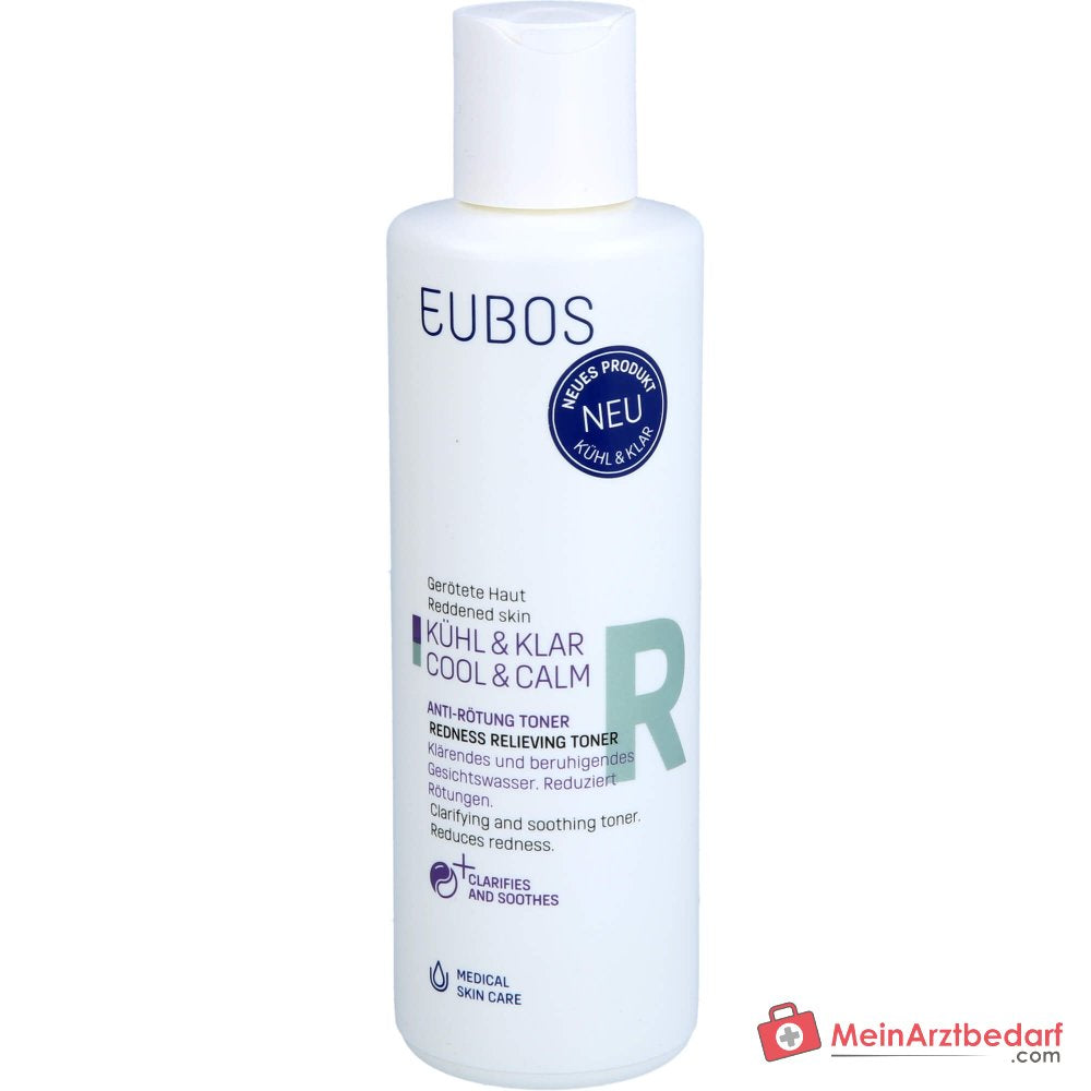 Eubos Kühl und Klar CM-Naringenin Chalcone / Ectoin / Panthenol / Bioecolia Antirötung Toner, 200 ml.
